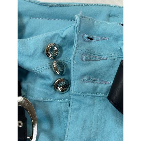 BonBonUp Butt Lifter Jeans Womens 8 Turquoise Black Belt Stretch 2024 Columbia - Picture 8 of 16
